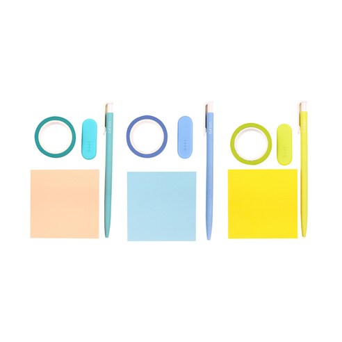 리플린 슬림형 지워지는 펜 0.4mm 세트, 민트, 블루, 라임, 3세트