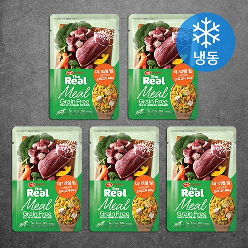 하림더리얼 밀 그레인프리 강아지화식 소고기 5p, 소, 60g, 5개