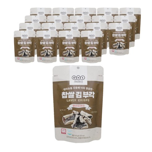 오희숙전통부각 찹쌀 김 부각, 20개, 30g