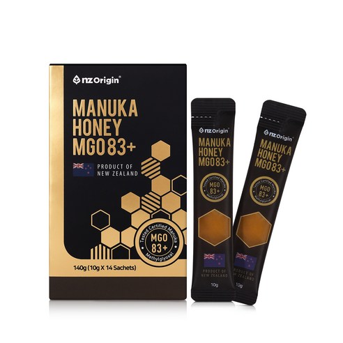 [엔젯오리진] 마누카허니 MGO 83+/뉴질랜드마누카꿀스틱/UMF/MANUKAHONEY, 140g, 2개