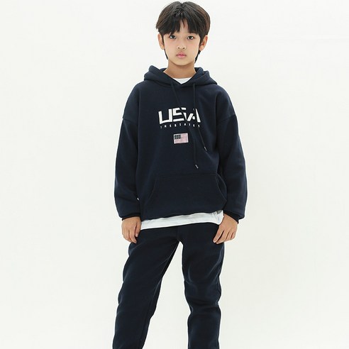 더데일리 아동용 USA 시보리조거 상하 바지세트