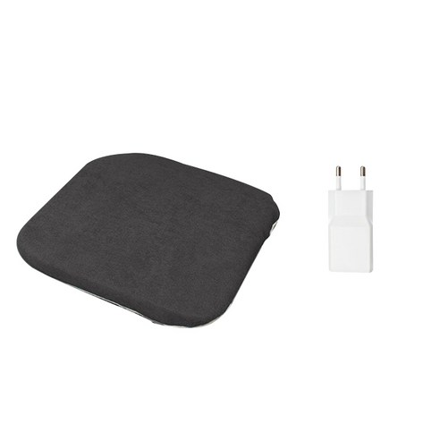 대한 휴대용 3단 온도조절 리모컨 USB 1인용 온열 버닝방석 DH-HEAT + USB충전기 5.0V 2.0A 세트, 블랙, 방석(40 x 40cm)