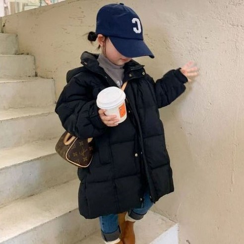 오렌지다몸앤젤아이 아동용 오버핏 데일리 롱패딩