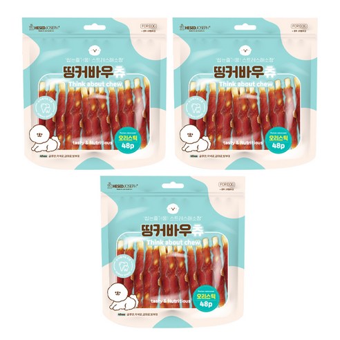 헤세드요셉트레이닝 강아지 띵커바우츄 딩고껌 48p, 오리맛, 3개