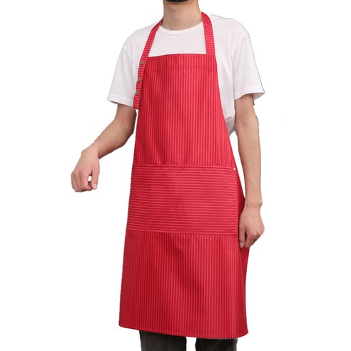 세이프탑 깔끔한 앞치마, 08 긴 줄무늬 빨강, 1개