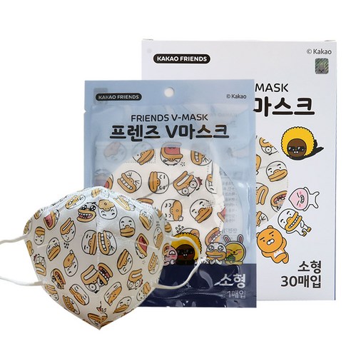프렌즈V마스크 새부리형 2D 마스크 소형, 튜브 화이트, 1개, 30개입
