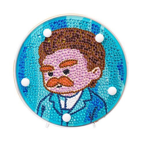 아트조이 LED 원형 보석십자수 DIY 키트, 고흐의 자화상, 1개