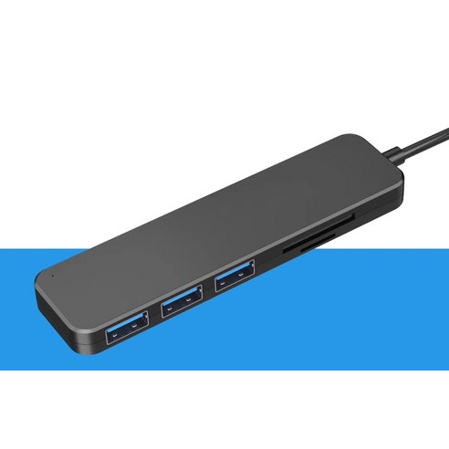 만듦 메모리카드 리더 3포트 USB 3.1 Gen1 허브 Type-C 20cm PEC-HS0059-C, 블랙, 1개