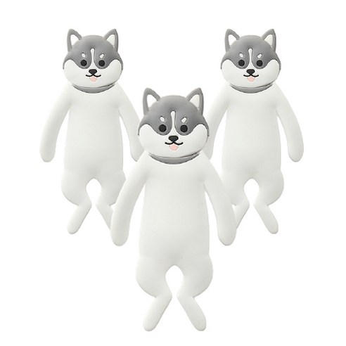 캐릭터 동물 접착식 고리 다용도후크 마스크걸이, 강아지, 3개