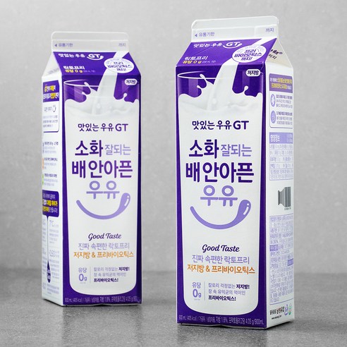 노브랜드 멸균우유  맛있는우유GT 소화 잘되는 배 안아픈 우유, 900ml, 2개