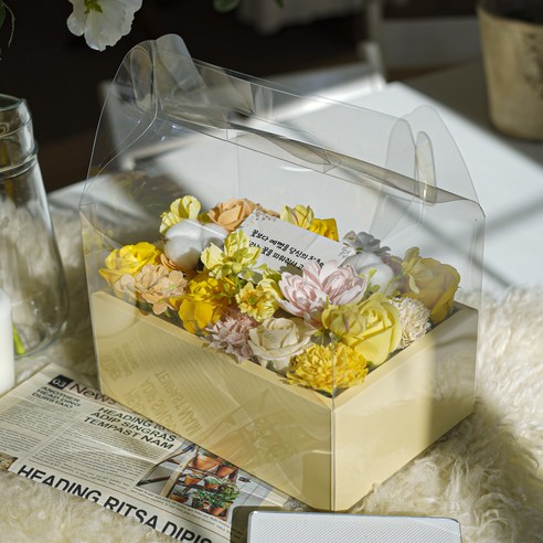 18k 플랜카드 플라워 용돈박스 세트 꽃보다 예뻤을, 옐로우