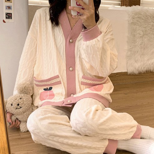 민성컴퍼니 딸기 복숭아 임산부 수유잠옷
