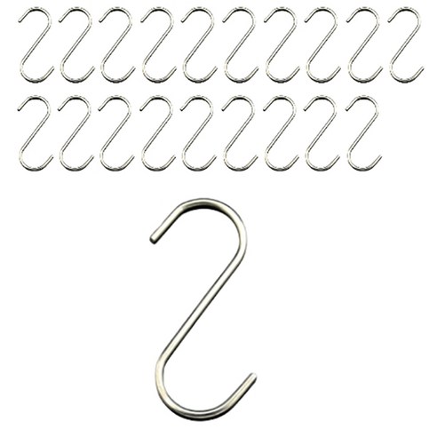 리빙홈디테일 다용도 S자걸이 고리 11cm, 실버, 20개