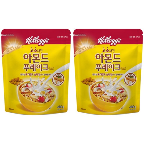 켈로그 아몬드 푸레이크 시리얼, 600g, 2개