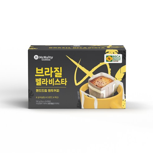 맥널티 브라질 벨라비스타 핸드드립 원두커피, 8g, 24개