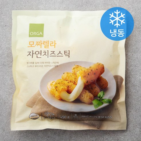 올가홀푸드 모짜렐라 자연치즈스틱 (냉동), 450g, 1개