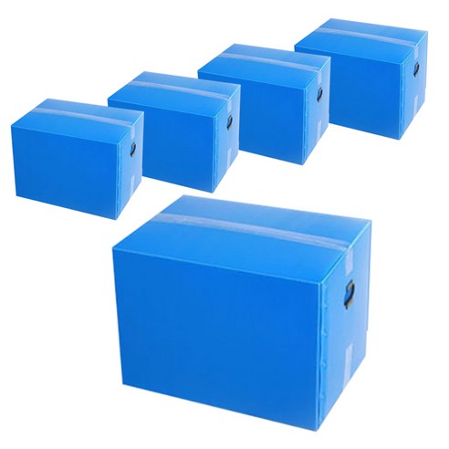 플박 수납 정리 플라스틱 단프라 박스 중형, 블루, 5개