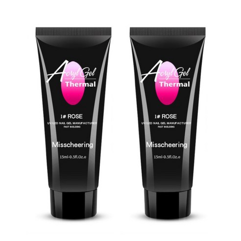 스위스녹스 셀프 네일 인조 손톱 연장 재료 온도 열 반응 폴리젤 15ml, 로즈, 2개