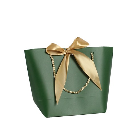 올하이 선물포장용 고급 종이 쇼핑백 5p, 05 짙은 녹색