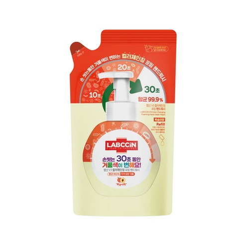 랩신 V3 컬러체인징 포밍 핸드워시 복숭아향 리필, 1개, 450ml