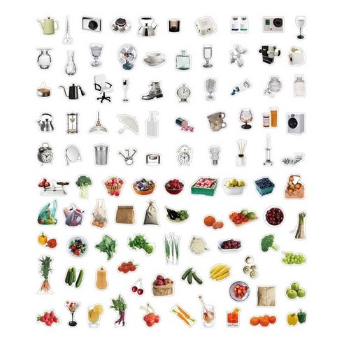 글로리빙 생활공감 diy 데코 스티커 100매입 x 2종 세트, 소품공감, 배지터블공감, 1세트