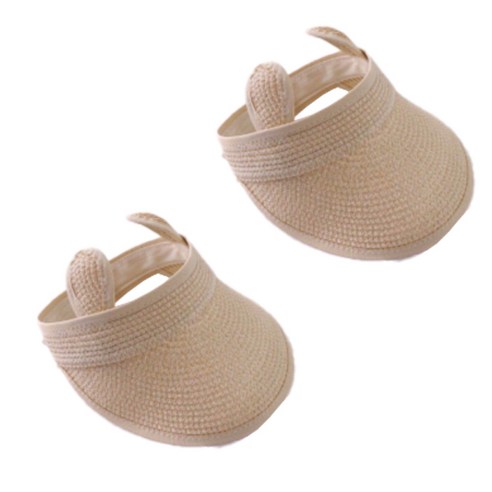 비솔 아동용 무지 돌돌이 밀짚 썬캡 2p