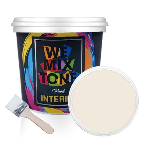 WEMIXTONE 내부용 INTERIOR 수성 페인트 1L + 붓, WMT0181P01 + 랜덤 발송, 1세트