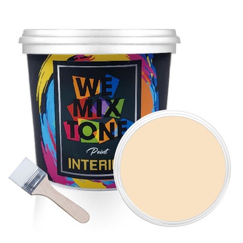 WEMIXTONE 내부용 INTERIOR 수성 페인트 1L + 붓, WMT0353P01(페인트), 랜덤발송(붓)
