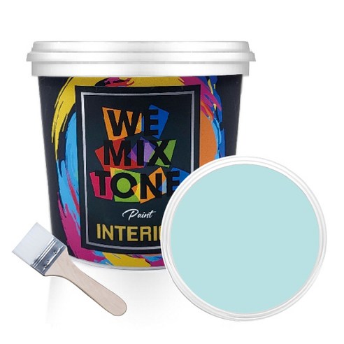 WEMIXTONE 내부용 INTERIOR 수성 페인트 1L + 붓, WMT0415P01 + 랜덤 발송, 1세트