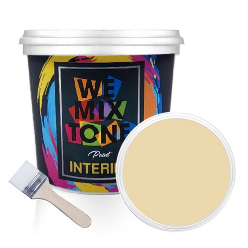 WEMIXTONE 내부용 INTERIOR 수성 페인트 + 붓, WMT0483P01 + 랜덤 발송, 1L, 1세트
