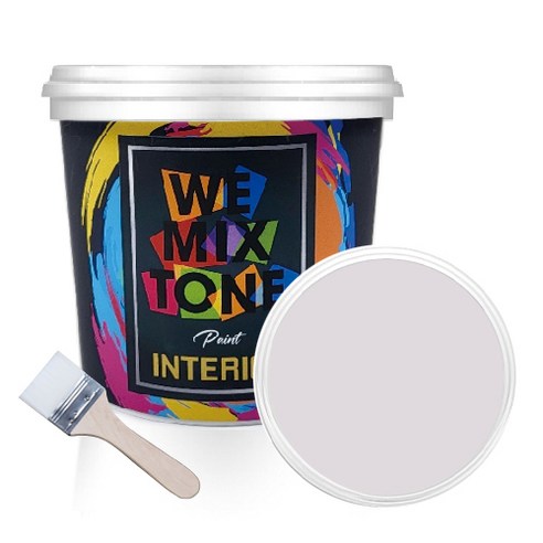 WEMIXTONE 내부용 INTERIOR 수성 페인트 1L + 붓, WMT0071P01(페인트), 랜덤발송(붓)