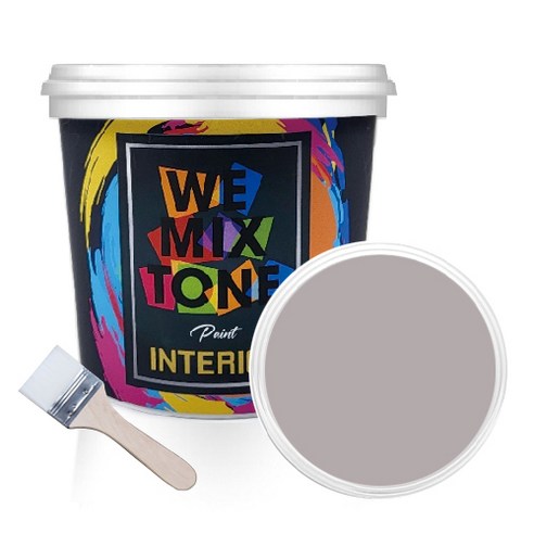 WEMIXTONE 내부용 INTERIOR 수성 페인트 1L + 붓, WMT0101P01(페인트), 랜덤발송(붓)