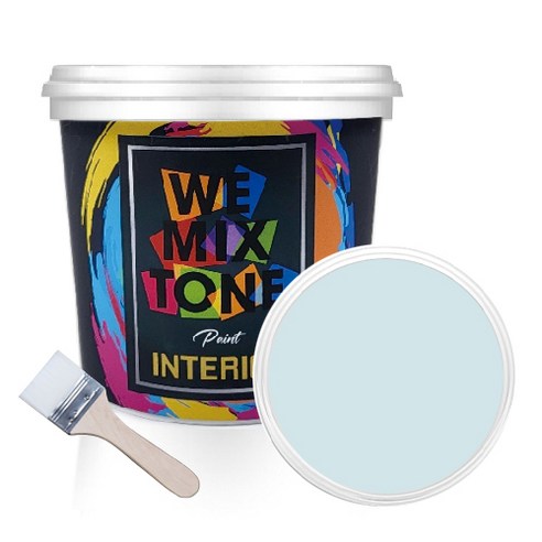 WEMIXTONE 내부용 INTERIOR 수성 페인트 1L + 붓, WMT0413P01(페인트), 랜덤발송(붓)