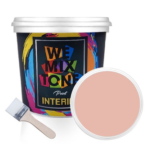 WEMIXTONE 내부용 INTERIOR 수성 페인트 1L + 붓, WMT0525P01(페인트), 랜덤발송(붓)