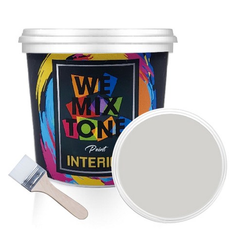 WEMIXTONE 내부용 INTERIOR 수성 페인트 1L + 붓, WMT0013P01 + 랜덤 발송, 1세트