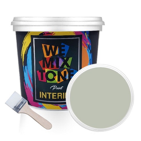 WEMIXTONE 내부용 INTERIOR 수성 페인트 1L + 붓, WMT0307P01(페인트), 랜덤발송(붓)