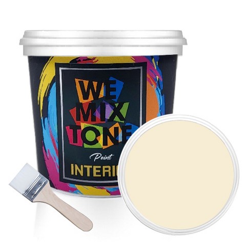 WEMIXTONE 내부용 INTERIOR 수성 페인트 1L + 붓, WMT0173P01 + 랜덤 발송, 1세트