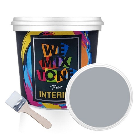 WEMIXTONE 내부용 INTERIOR 수성 페인트 1L + 붓, WMT0121P01(페인트), 랜덤발송(붓)