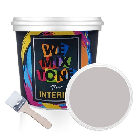 WEMIXTONE 내부용 INTERIOR 수성 페인트 1L + 붓, WMT0043P01(페인트), 랜덤발송(붓)