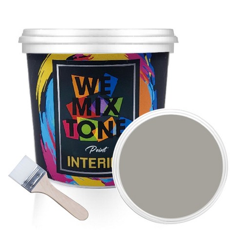 WEMIXTONE 내부용 INTERIOR 수성 페인트 1L + 붓, WMT0035P01 + 랜덤 발송, 1세트