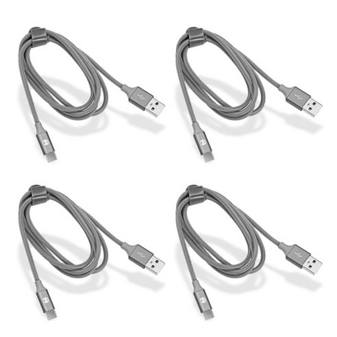 디씨네트워크 메탈 패브릭 USB C타입 고속 충전케이블 4p, 3m, 그레이