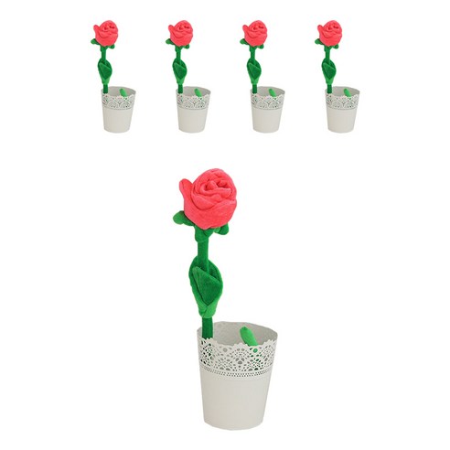 프랑온드 패브릭 장미 철사 꼬임 인형 60cm 5p, 로즈레드