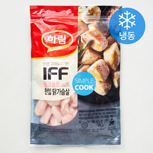 노브랜드 닭가슴살  하림 IFF 핑크솔트 한입 닭가슴살 (냉동), 1개, 1.1kg