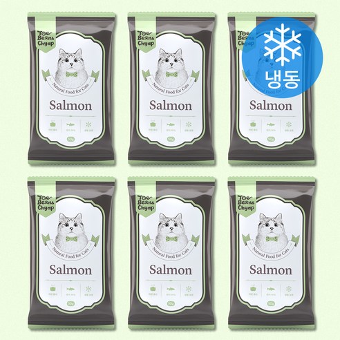 토빈즈챱 고양이 화식사료 (냉동), 50g, 6개, 연어