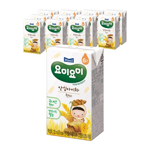 요미요미 매일유업 안심 아이차 125ml, 현미맛, 12개