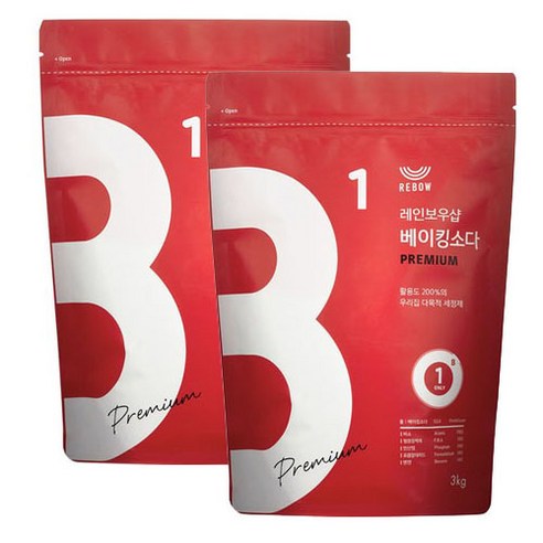 레인보우샵 베이킹소다 프리미엄, 3kg, 2개