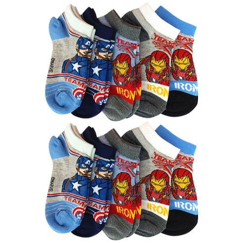 용감한 히어로와 함께하는 쾌적한 하루, 남아용 어벤져스 시빌워 망사 스니커즈 양말