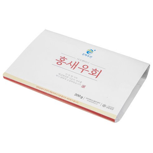 깊은 바다의 붉은 새우로 만든 쫄깃쫄깃하고 맛있는 홍새우회