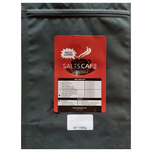 세일즈카페 예가체프 블렌드 원두커피, 홀빈(분쇄안함), 1kg, 1개