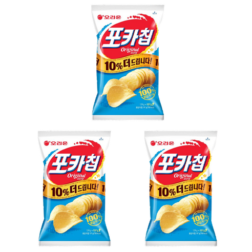 오리온 포카칩 오리지널, 137g, 3개